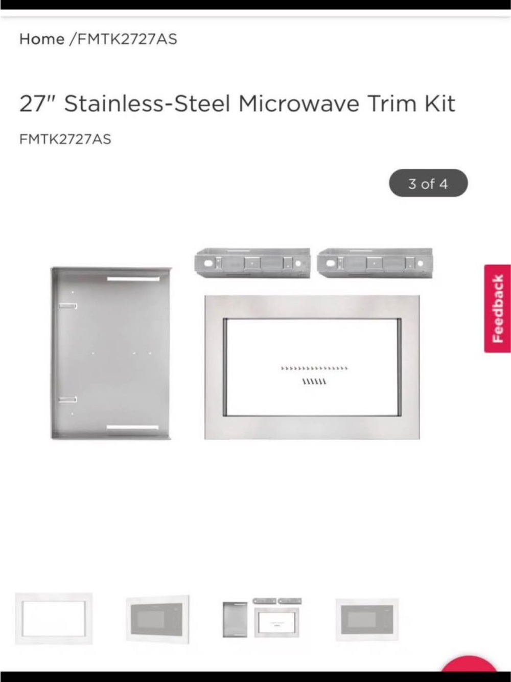 Stainless-Steel 27" Microwave Trim Kit - 27" Stainless-Steel Finish